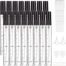 1set 16pcs Empty Glass Spray Bottles with Scale 10ml Clear Refillable Travel