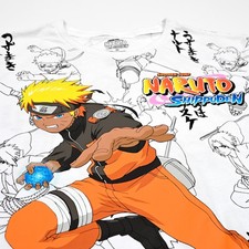 Camiseta Naruto Shippuden Shonen Jump Adulto Anime Kunai Estampado Completo Mediana