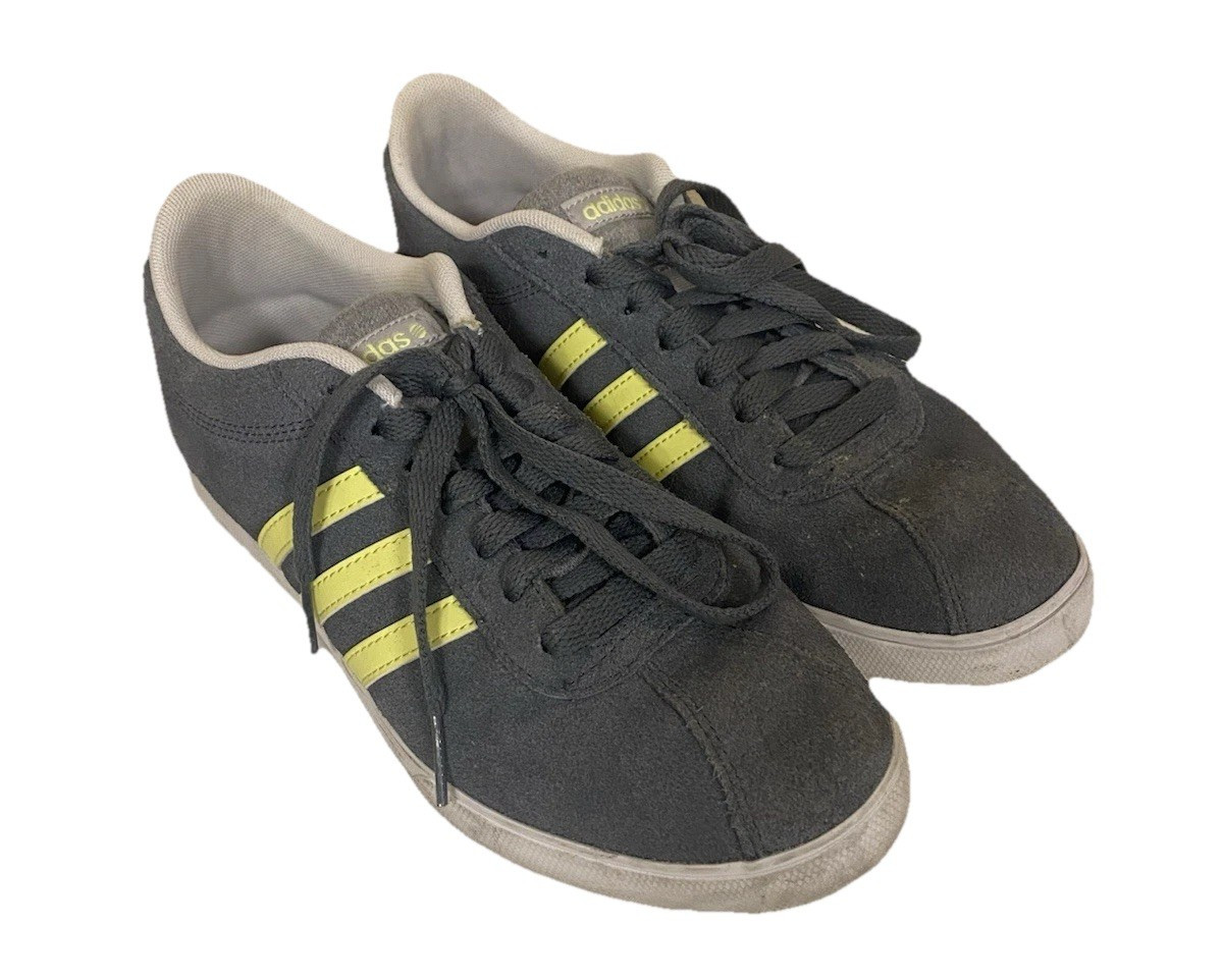 Adidas Neo Shoes Mens 8 Cloudfoam Super Daily Sneakers Gray Yellow Suede Casual thumbnail 2
