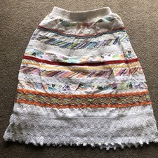 The Children  s Place Boho Skirt Girls 8 Cotton White Colors LONG FULL Length