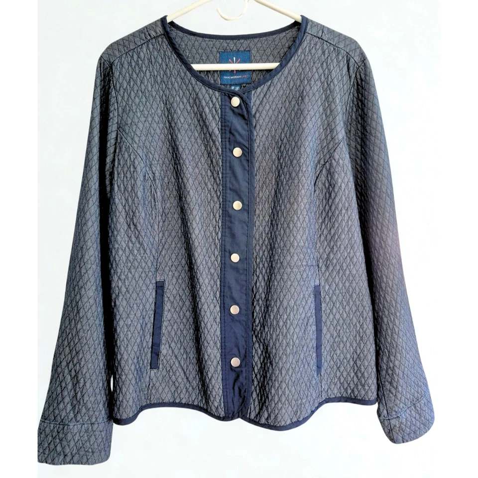 Chaqueta de mezclilla acolchada Isaac Mizrahi para mujer talla XL ligera Lagenlook clásica Foto 2 de 4