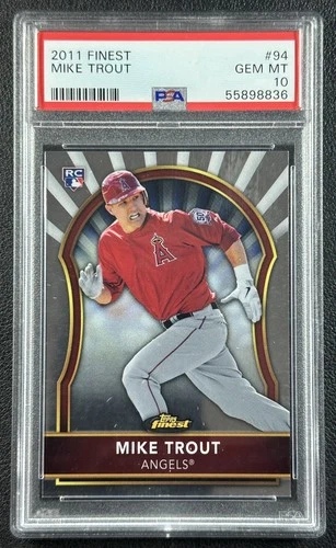 MIKE TROUT PSA 10 2011 TOPPS FINEST #94 ROOKIE RC ANGELS 8836