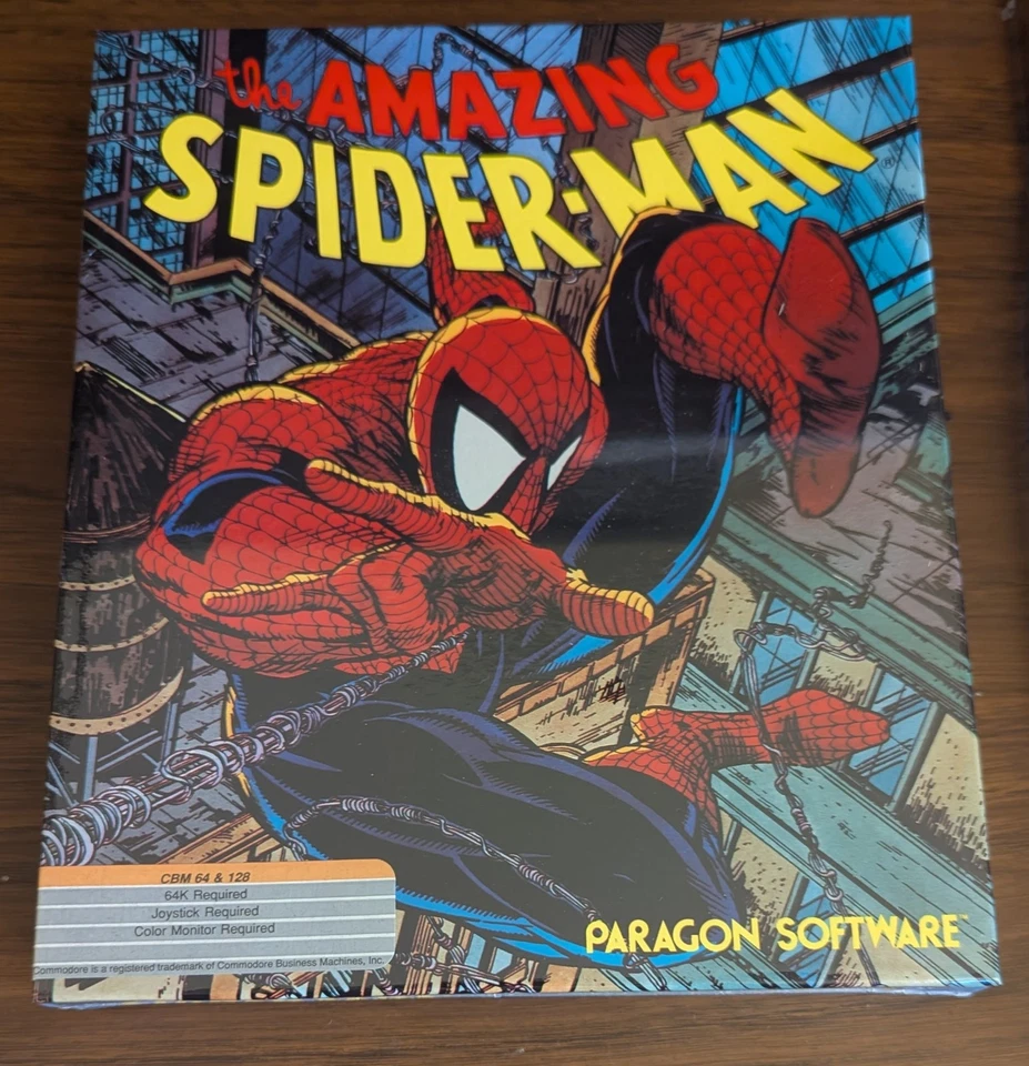 NEW! Amazing Spider-Man Factory SEALED BIG BOX Paragon 1990 Commodore 64 128 C64 - Image 2 of 4