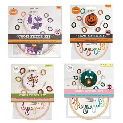 Otoño Halloween Kit Punto de Cruz Costura Artesanía 7 Diseños Docrafts Simplemente Hacer