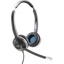 Cisco CP-HS-W-532-USBA Stereo Wired Headset with USB-A Adapter Boom Mic