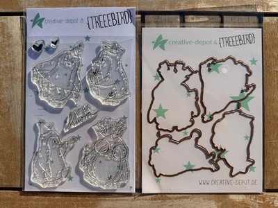 Creative Depot Stempelset und Stanzen PINGUINPARTY, Designerin Treeebird in A6