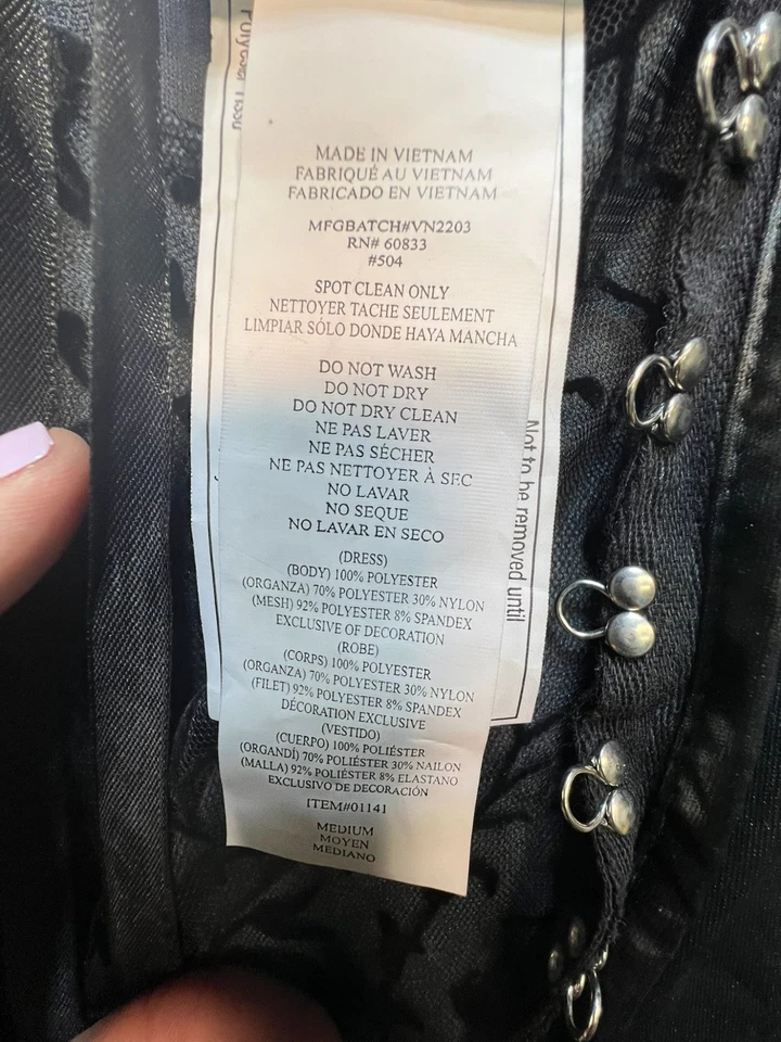 Sexy Disfraz de Ángel Caído para Mujer California Talla Mediana Negro Foto 4 de 4