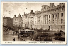 Budapest Hungary Postcard Bus View in Freedom Square 1925 Vintage Posted