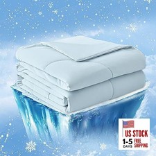 Cooling Comforter Queen Size, Cooling Blankets for Hot Queen 90" 90" Blue