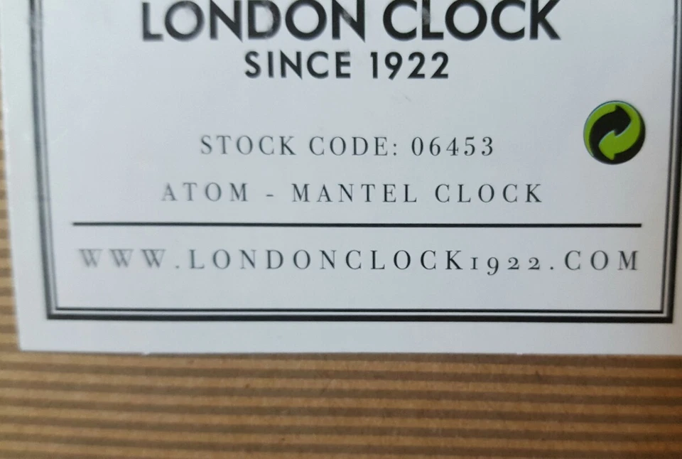 Reloj London Atom Reloj Manto Esférico - Colección Urban Luxe - Nuevo en Caja - Madera Foto 3 de 3