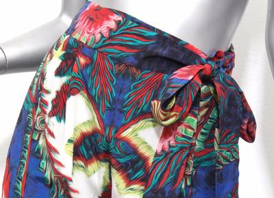 Pantalon Large Femme Roberto Cavalli - Imprimé Tropical Multicolore Floral - Taille 40 - Occasion Excellent État