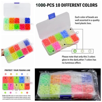 5mm Fishing Beads Assorted Beads Round Float Glow Fishing Rig Beads Eggs
