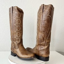 Rod Patrick Womens Cowboy Boots 7 Brown Leather Riding Boot Western Tall Top