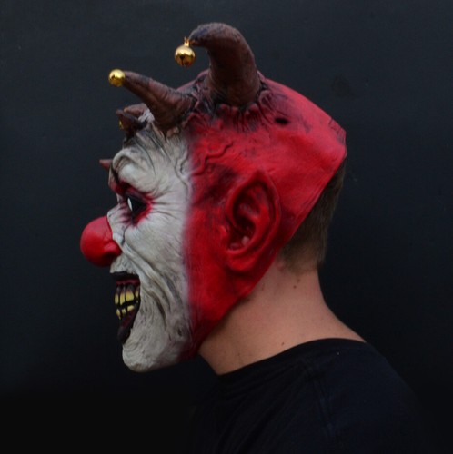 Scary Halloween Clown Mask Evil Easy Costume Realistic Latex with Hair - Picture 133 of 199