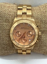 Marc Jacobs Blade MBM3102 Women's Stainless Steel Analog Gold Dial Watch JNA724
