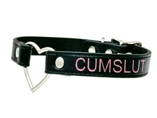 Name SILVER HEART RING PINK Choker BDSM Collar Vegan Necklace O Ring Fetish