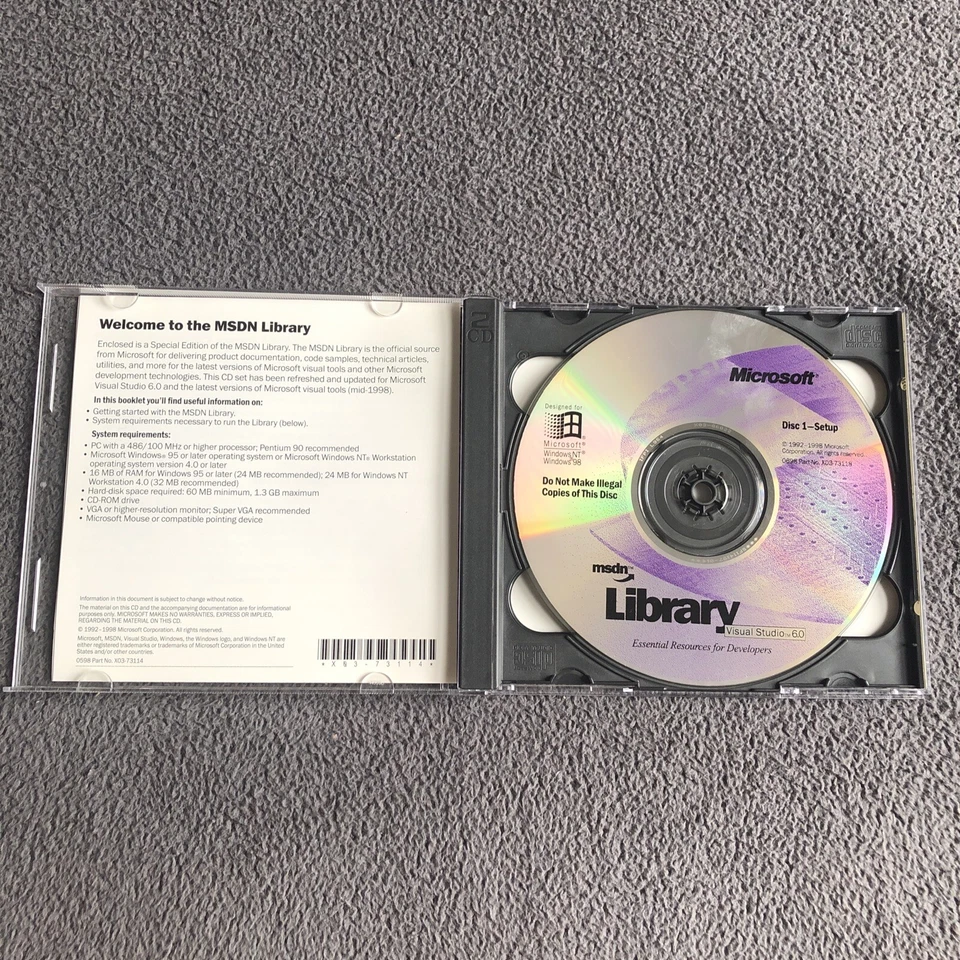 Microsoft MSDN Library Visual Studio 6.0 2 CD Set for Windows NT Windows 98 - Image 3 of 4