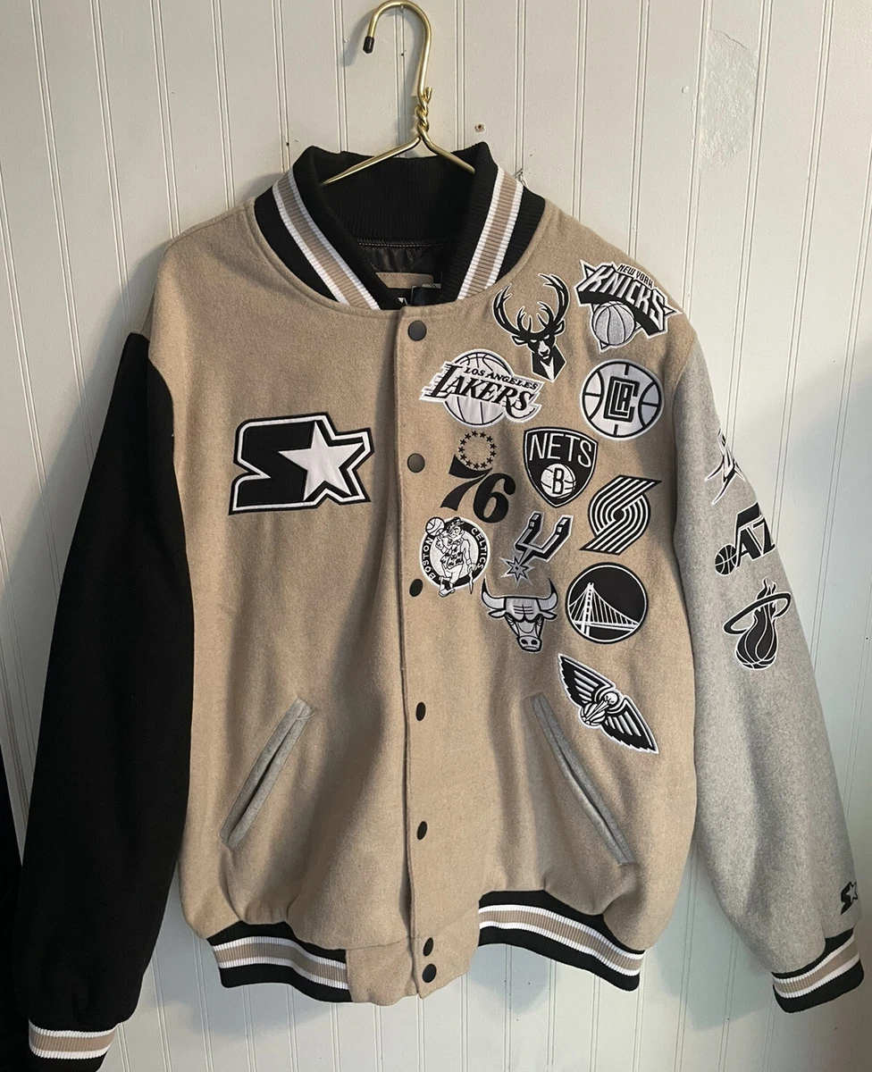 logo-patch varsity jacket in black