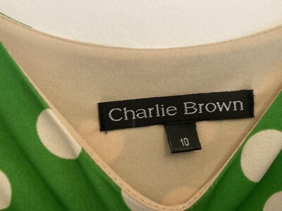Charlie Brown Sz 10 Apple Green White Polka Dot Fit & Flare Dress & Belt |  eBay