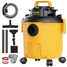 Shop Vacuum Wet And Dry, 5 Gal 6 Peak HP Wet/Dry Vac, Powerful Suction w/Nozzle