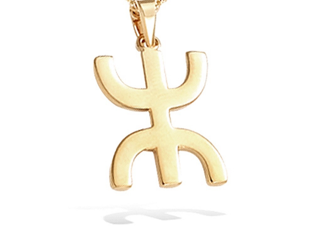 Pendentif croix Berbere plaqué or anti-oxydation bijou poinçonné qui ne ternit pas
