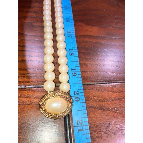 Vintage 1980s Avon Capitol Style Faux Pearl Versatile Gold-Tone Necklace! - Bild 10 von 13