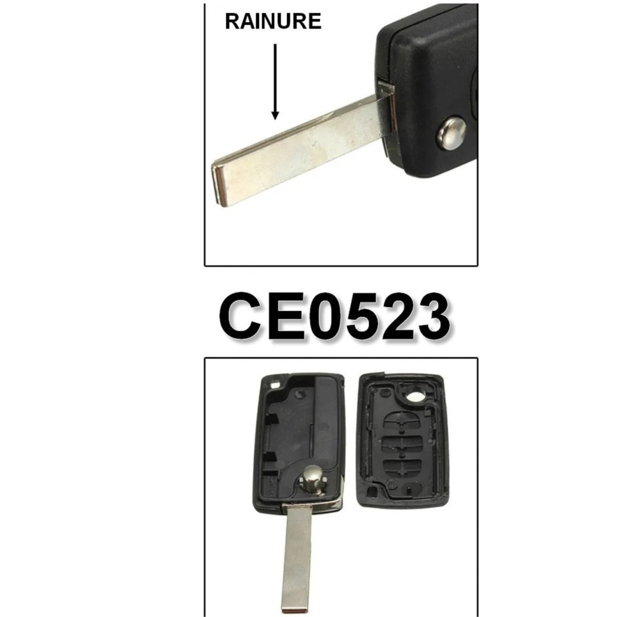 Coque De Clé 3 Boutons Pour Télécommande Plip Peugeot 207 307 308 - Foto 11