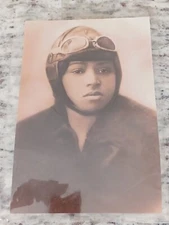 Vintage BESSIE COLEMAN POST CARD and BUTTON