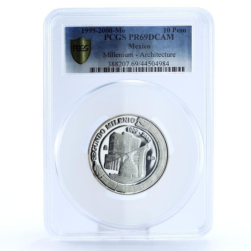 Mexico 10 pesos Millennium Series Architecture PR69 PCGS silver coin 1999-2000 - Picture 1 of 2
