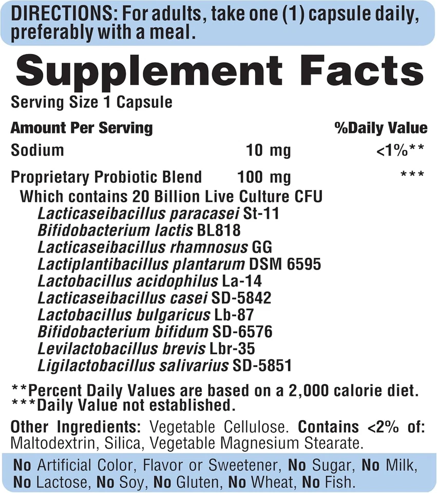 Puritan'S Pride Probiótico 10 Vitamina D para Ayudar a Apoyar la Salud Inmune*, 60 Ct Foto 4 de 4