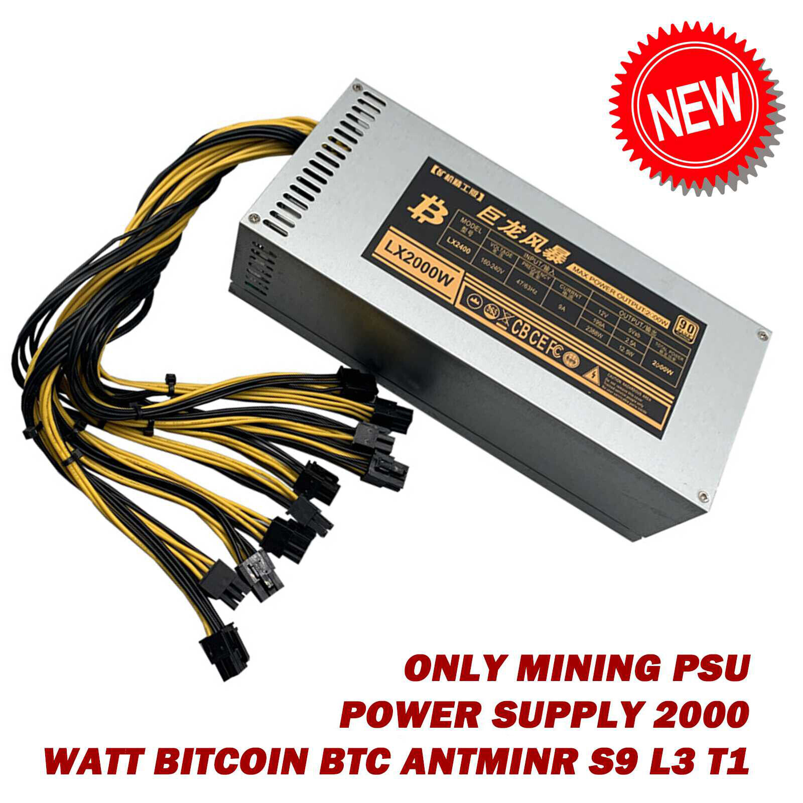 ONLY Mining PSU Power Supply 2000 Watt Bitcoin BTC Antminr...