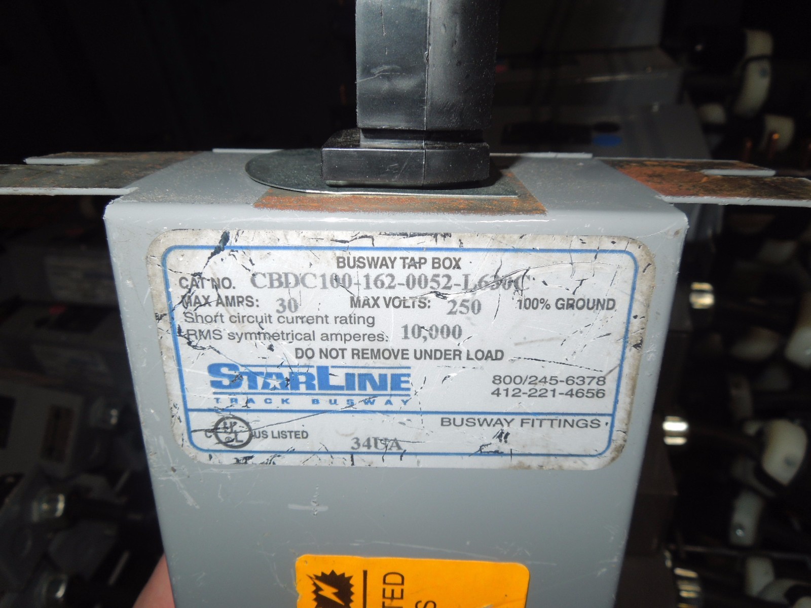 StarLine Busway Tap Box CBDC100-162-0052-L630C 30A 2p Sq D Black/Blue ...