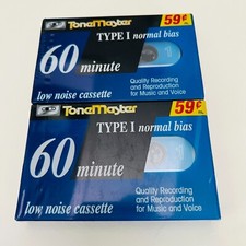 ToneMaster Type I Normal Bias Low Noise Audio Cassette 60 minute Blank - 2 Tapes
