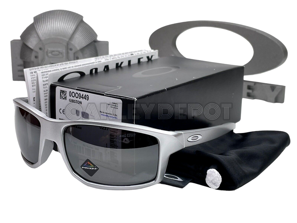 ✓🕶️ OAKLEY GIBSTON 009449 X-SILVER/PRIZM BLACK SUNGLASSES