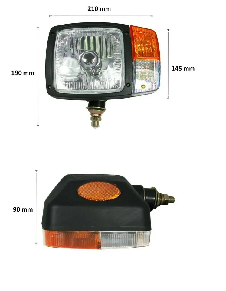 2x Frontscheinwerfer Halogen Scheinwerfer Blinklicht für Traktor Bagger Radlader - Bild 4 von 4