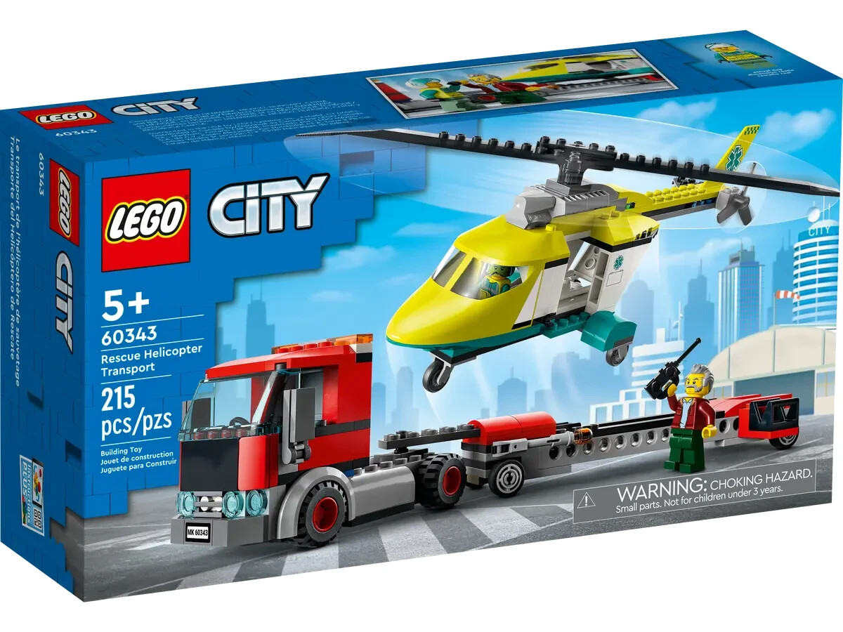 LEGO City 60343 Trasportatore di Elicotteri di Salvataggio NUOVO SIGILLATO