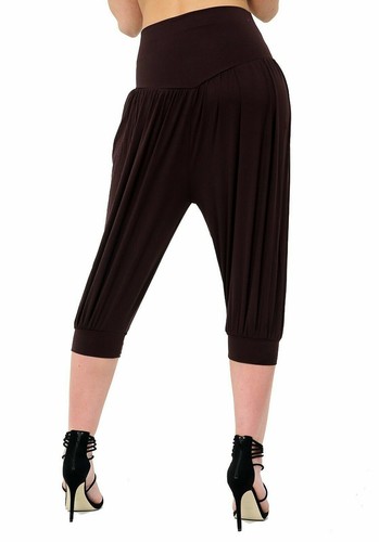 Womens Ladies Ali Baba Harem Baggy Trousers Pants 3/4 Length Cropped Leggings - Picture 4 of 14