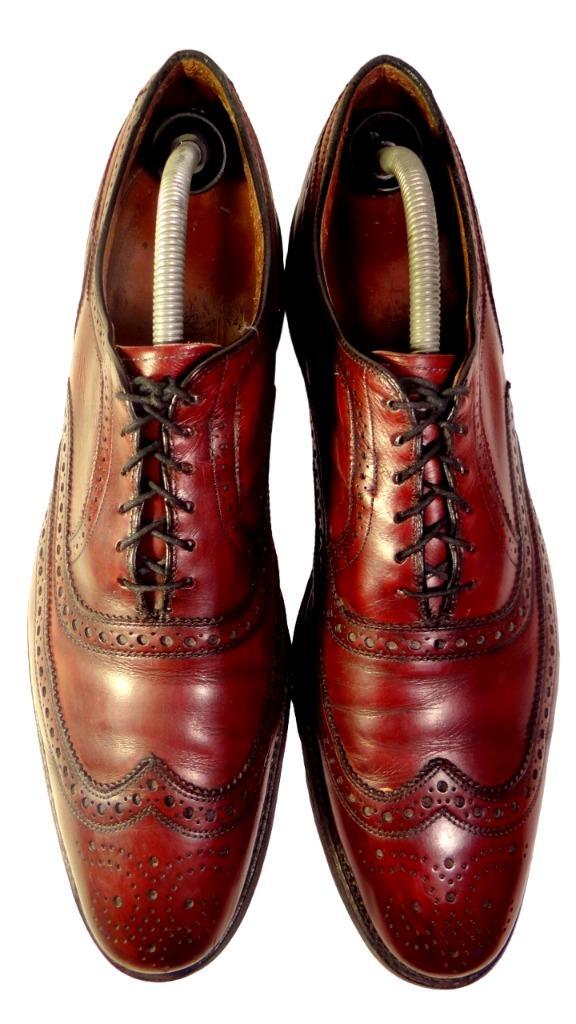 Vtg 80s Allen Edmonds McAllister Wingtip Burgundy Merlot  display picture 2