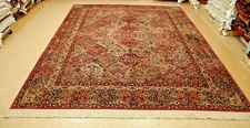 ANTIQUE EARLY KARASTAN KIRMAN MULTI_COLOR PANEL PATTERN#717 RUG CARPET 8.8 X 12