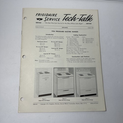 Vintage Frigidaire Service Tech Talk Manual October 1955 Electric Furnaces