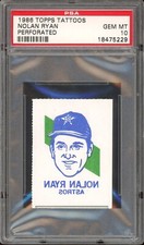 1986 Topps Tattoos Perforated Baseball Nolan Ryan PSA 10