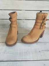 boots/bottines Biker FREE LANCE cuir de Suède Camel 39