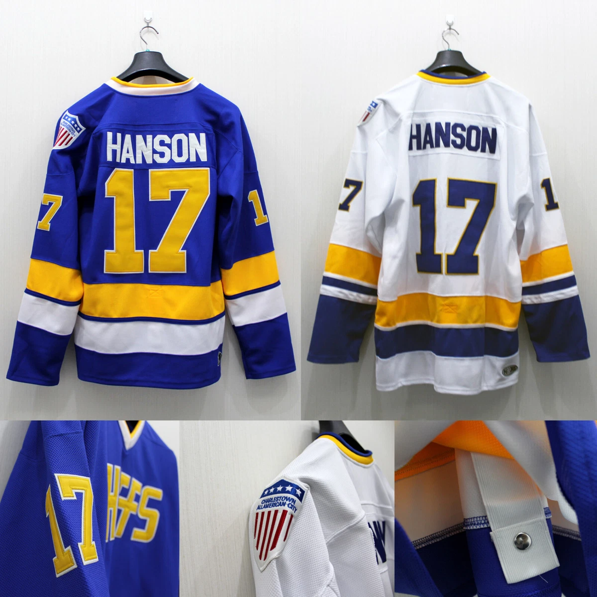 Movie Hanson Brothers 17 Steve Hockey Jersey Charlestown Chiefs Slap Shot  Sewn