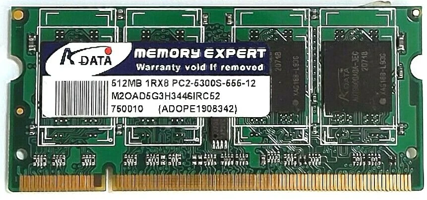 ADATA PC5300 (667Hz) - DDR2 Memory RAM - 512MB - 200 PIN - M2OAD5G3H3446IRC52 - Image 3 of 4