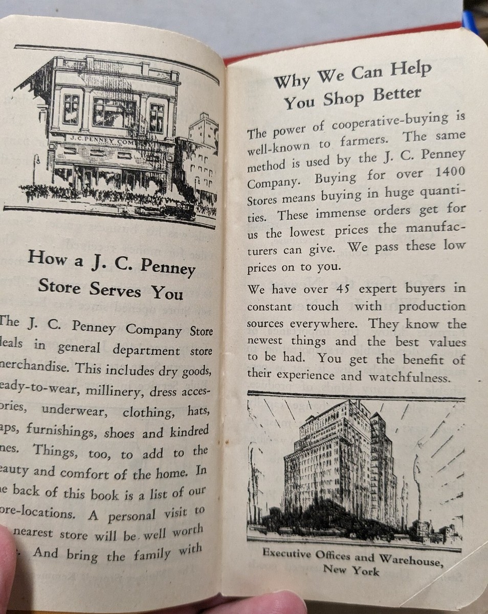 1929 J. C. Penny Department Stores Pocket Notebook Iowa