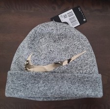 NEW Nike Sportswear Beanie Knit Hat Cap Cuffed OSFA Mens Logo Grey Camo Swoosh
