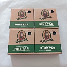 4-Pack Men's Dr. Squatch Pine Tar Natural Bar Soap Heavy Grit Cold Process 5 oz.