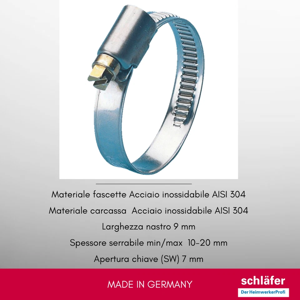 Schläfer | 3PZ-Fascette Stringitubo10-20 a Nastro Regolabile in Acciaio Inox - Immagine 4 di 4