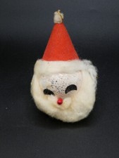 Vintage Christmas Spun Cotton Santa Claus Head with Cotton Beard and Trim Japan
