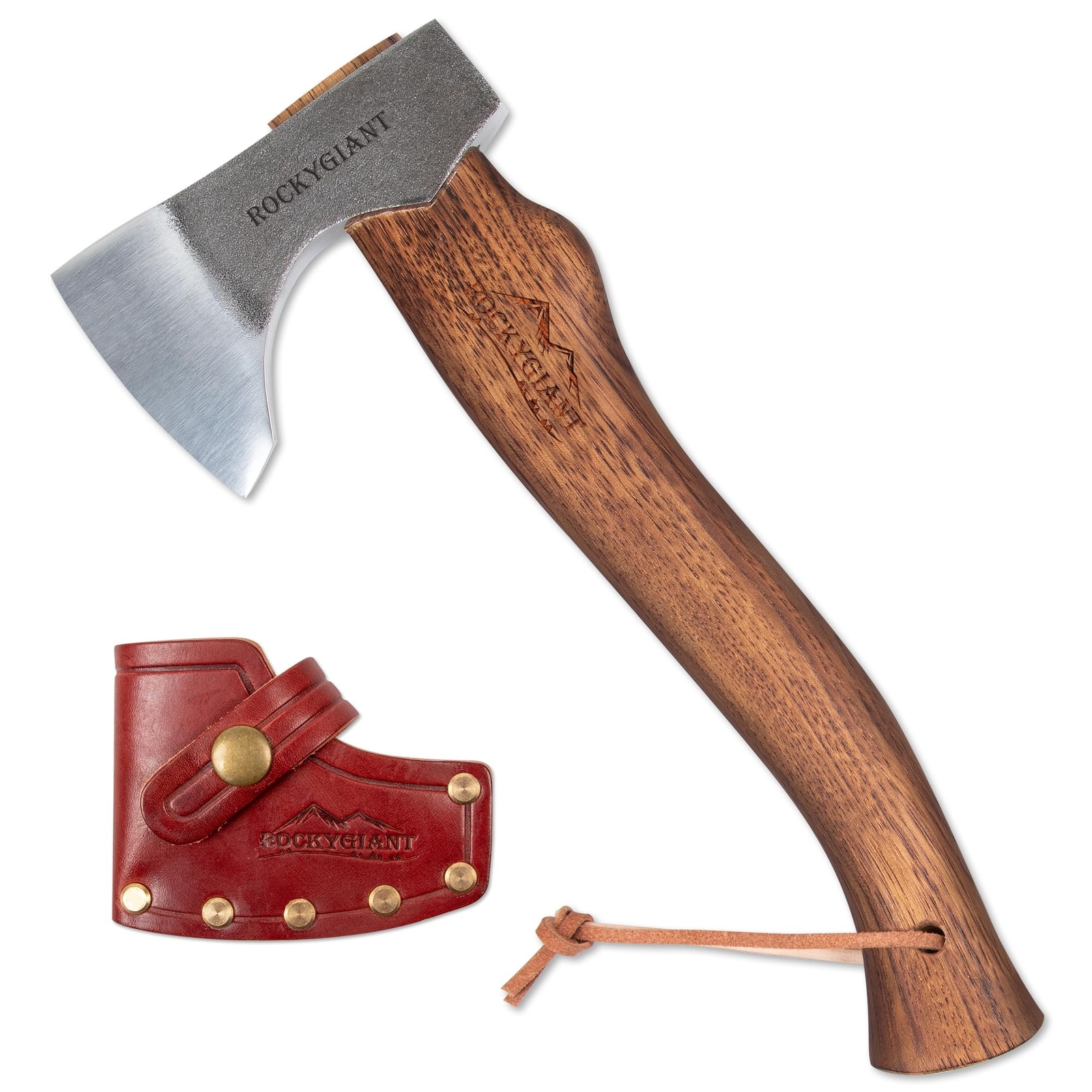 13'' Camping Axe with Sheath, Hand Forged Hatchet for Wood Chopping,Spling an...